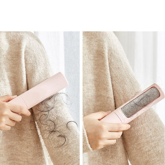 2-in-1 Reusable Pet Hair Remover Brush | Self-Cleaning Lint Roller for Cat & Dog Fur