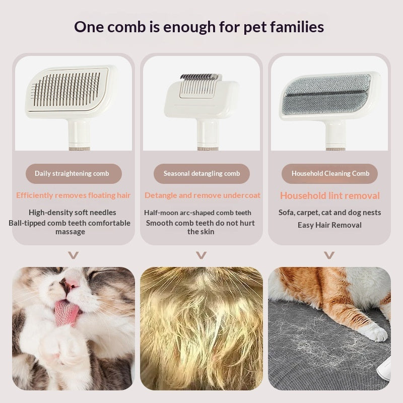3-in-1 Pet Deshedding Brush | Groom, Detangle & Fur Remover