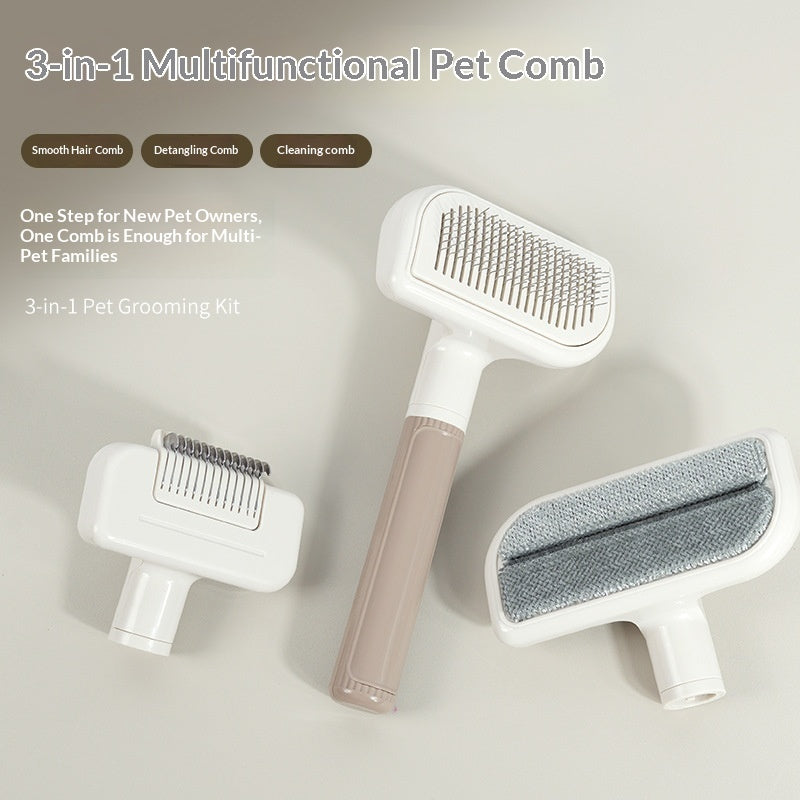 3-in-1 Pet Deshedding Brush | Groom, Detangle & Fur Remover